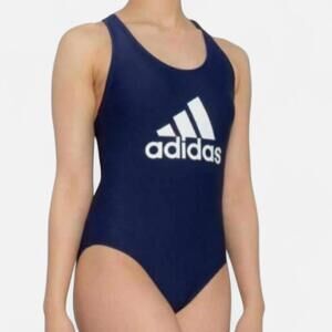 Adidas Logo One Piece Women XL Navy Criss Cross Back Sport Swim NWOT
